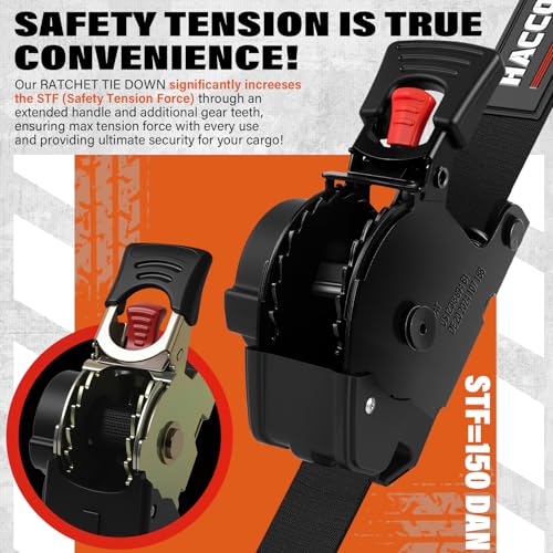 Retractable Ratchet Straps 1763lbs Break Strength Self Retracting Ratchet Straps Auto Ratchet Tie Down Straps with Soft Loop for Truck Motorcycle Cargo (Retractable, 15FT)
