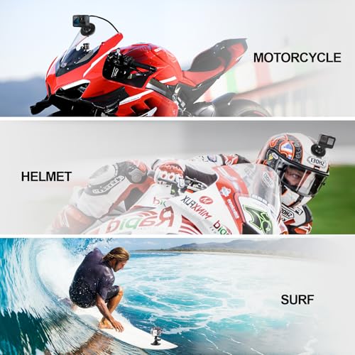 EMART 3 PCS Flexible Adhesive Mount Kit, GoPro Helmet Mount Sticky Chin Base Compatible with Insta360 X4 X3 X2 One RS for GoPro Max 360 Panoramic Camera Hero 13/12/11/10/9 DJI Motorcycle Accessories - size: 3 Pack