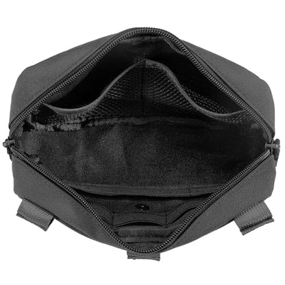 FRTKK Tactical Molle Admin Pouch Utility Laser Cut EDC Tool Pouch Bag Horizontal Modular Pouches Include US Flag Patch and Keychain - color: Red A
