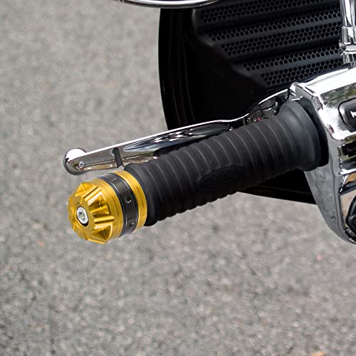 X AUTOHAUX 1 Pair Universal 18mm Handlebar End Caps Plug Bar End Aluminum Alloy for Motorcycle Gold Tone - color: Gold Tone