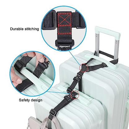 Vigorport Luggage Straps, Luggage Connector Straps for Suitcases Add A Bag and Connect Your 2 Suitcases Together Adjustable Attachment Accessories Belts (1'' Width S Size) - size: Normal-Metal Buckle