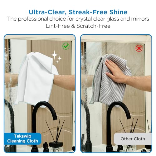 Microfiber Glass Cleaning Cloth,White Gray, 6 Pack | 15.5x15.5 Inches Lint Free Streak Free Stainless Steel Cloth For Window Screen Car - color: White Grey