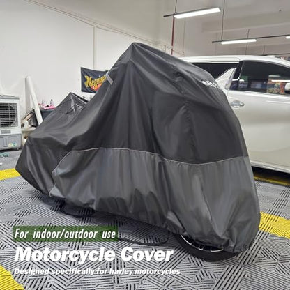 Motorcycle Cover for Harley Davidson Touring Models Road Glide Limited, Ultra Limited, Ultra Classic, Road King, Road Glide, Street Glide, Electra Glide - Waterproof Motorcycle Cover Outdoor Storage - size: 110"-Touring Ultra