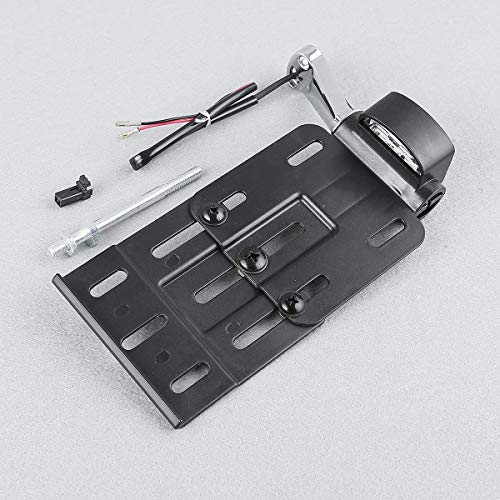 TCT-MT LED Light Side Mount License Plate Collapsible Fit for Harley Sportster XL 2004-2016 Forty Eight XL1200X Iron 883 XL883N Custom XL1200C Nightster XL1200N Roadster XL1200R Black