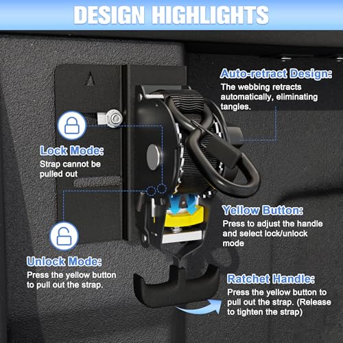 Upgraded Retractable Ratchet Straps Compatible with 2019-2025 Chevy Silverado GMC Sierra 1500 Accessories, 2 Pack Truck Bed Tie Downs Replacement for 2019-2026 Chevy Silverado - size: 2019-2025 Chevy Silverado