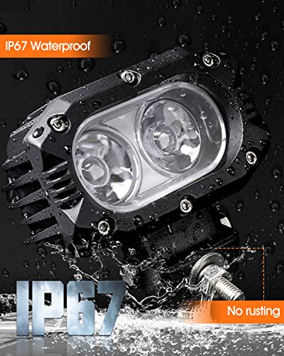 UNI-SHINE 2pcs 4 Inch LED Pod Lights, Off-Road Flood & Driving Cube Lights for Motorcycle, Truck, ATV, UTV, SUV, Boat - color: White Flood