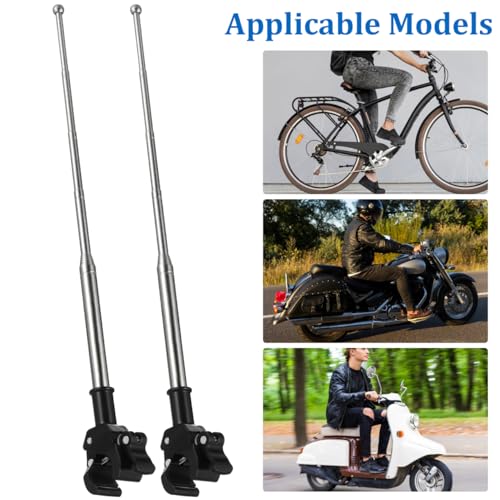 Garneck 2pcs Portable Bike Flag Pole Mount Retractable Flag Pole for Camping Rvs Trucks