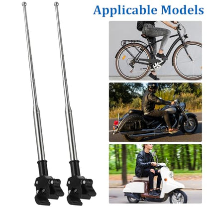 Garneck 2pcs Portable Bike Flag Pole Mount Retractable Flag Pole for Camping Rvs Trucks