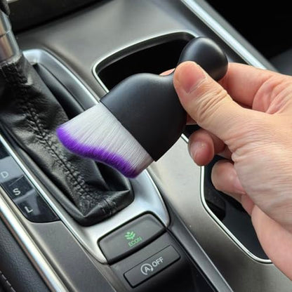 Car Detailing Brush, Soft Bristle Cleaning Brush, Scratch-Free Auto Duster Tool for Dashboard, Air Vents, Leather & Interior Cleaning (Black&Purple) - color: Black&Purple
