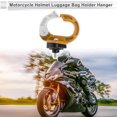 Universal Motorcycle Hanging Hook Round Shape Motorcycle Helmet Luggage Bag Holder Hanger for Scooters Bicycles Yellowish White 1 Pc 75mm - color: Yellow