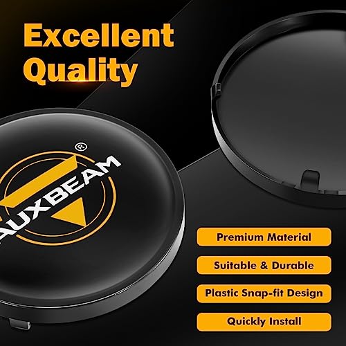 Auxbeam C4 Series 4 Inch Light Covers, 2PCS LED Round Black Plastic Protective Light Covers, Snap-On Design Waterproof and Scratch-Resistant Covers, Pack of 2 - color: C4 Series-Black Covers