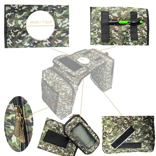 ATV Tank Bag Saddle Bag Waterproof Motorcycle Bag Compatible with Snowmobile Sportsman Scrambler FourTrax Grizzly UTV Hanging Storage Bag Camo Green - color: Camo Green