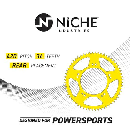 NICHE Drive Sprocket Chain Combo for Honda XR70R Front 15 Rear 36 Tooth 420HZ Standard 86 Links - size: Standard Chain