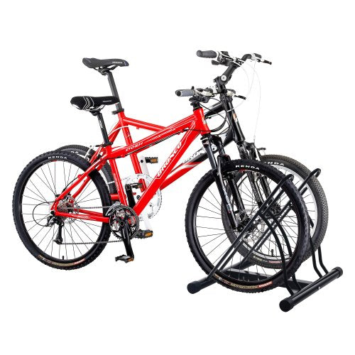 Bike Rack – Dual Bicycle Stand for Mountain, Road, or Kid’s Bikes – Indoor or Outdoor Steel Bicycle Storage – Tire Rack for Truck by RAD Cycle - style: Two Bikes