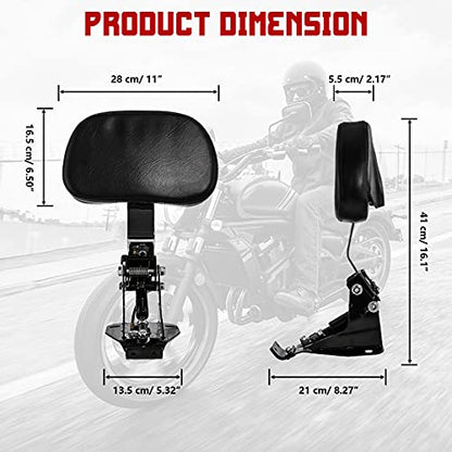 INNOGLOW Motorcycle Backrest - Detachable Driver Rider Backrest with Adjustable Black Mount Kit for Harley Touring Electra Glide Road Glide Road King Street Glide CVO 2009-2020 - color: Style-3/Black Arm