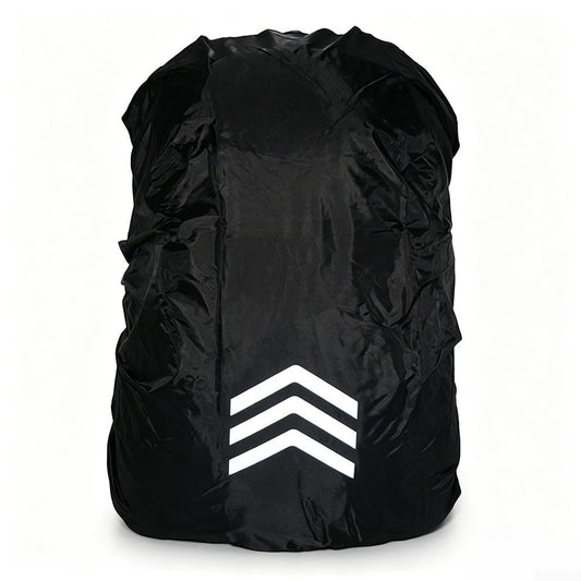 Night Safety Reflective Backpack Rain Cover Waterproof for Camping Hiking Cycling 30-40L Black(M) - size: M