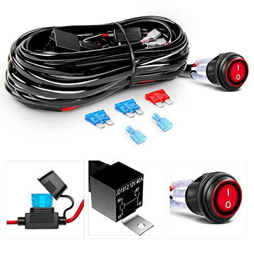 GOOACC 12 Inch 72W Led Light Bar Spot Flood Combo Driving Lighting Off Road Lights Mounting Bracket Horizontal Bar Tube Clamp with 16AWG Wiring Harness for Truck SUV ATV UTV Boat, 2 Years Warranty - color: 72W Light Bar + Clamp Bracket + Wiring Harness