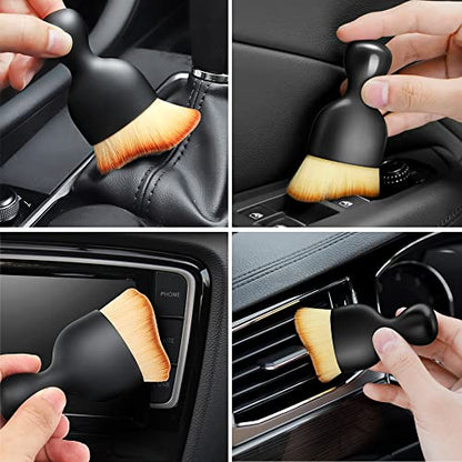 Soft Microfiber Car Detailing Brushes 4 Pack - Scratch-Free Interior & Exterior Cleaning Kit for Leather Seats, Dashboard Dusting, Air Vents, Trim | Car Detailing Tools for Cars, Trucks, SUVs