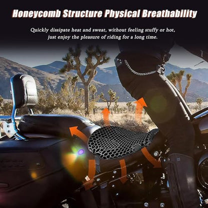 Motorcycle Gel Seat Cushion for Can-Am Ryker 900 2019–2026 Shock Absorbing Seat Pad Breathable 3D Honeycomb Comfort Seat Pad Long Distance Riding