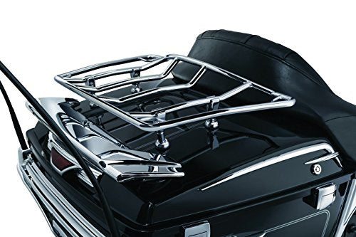 Kuryakyn 7159 Motorcycle Accessory: Multi-Rack Adjustable Trunk Luggage/Storage Rack with Corner Loops, Universal Fit for Tour Trunk Motorcycles, Chrome - color: Chrome