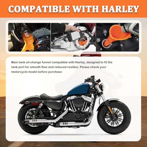 Compatible with Harley Oil Change Kit,Multi-Function Motorcycle Oil Funnel Kit Includes Oils Change Funnel/Oils Filter Wrench/Rubber O-Ring Seals,Motorcycle Tool Kits