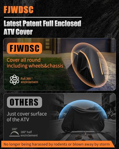 Full Enclosed ATV Covers Waterproof Outdoor Heavy Duty 4 Wheeler Cover All Season Weather Proof Quad Cover with Reflective Strips Fits ATV Length up to 94.5" Windproof Sunproof Dustproof - size: 6.(ATV)94.5"Lx53"Wx49"H