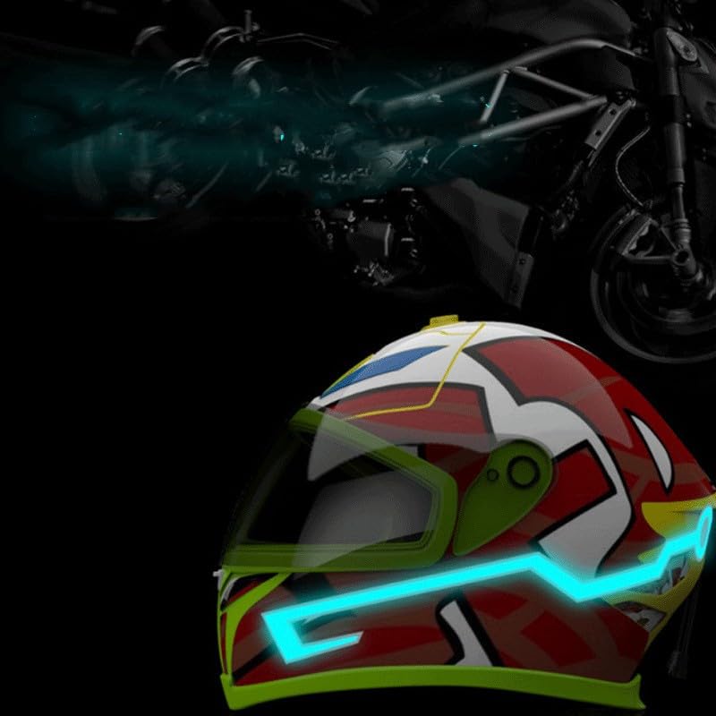 You Glow Girl Helmet EL Light Bar, LED Motorcycle Helmet Light Strip, Night Riding Signal, 3 Modes, Easy Install, Ice Blue - color: Ice blue