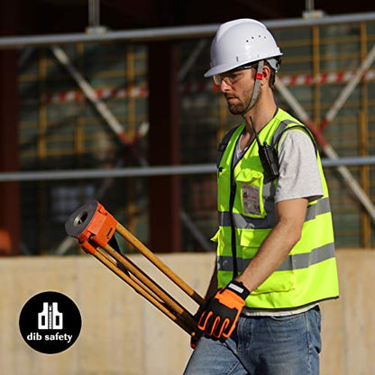 Dib Safety Reflective Safety Vest for Men Women, High Visibility Vest with Pockets and Zipper, ANSI Class 2 - color: Yellow, size: X-Large