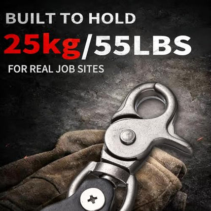 Heavy Duty Glove & Hat Clip with Carabiner, All-Metal Spring Clamp Work Glove Holder for Tool Belt, Harness, Backpack - style: Pirate