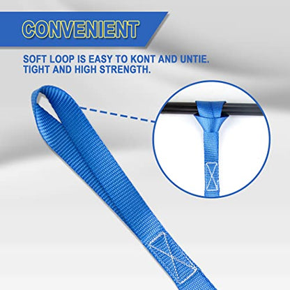 Cartman 16 Pack 1"x18" Soft Loop Motorcycle Tie Down Straps 3600lbs Load Capacity Tie-Down Loops for Secure Trailering of Bikes, ATV, Lawn Equipment, Blue - size: 16pk Blue 3600lbs