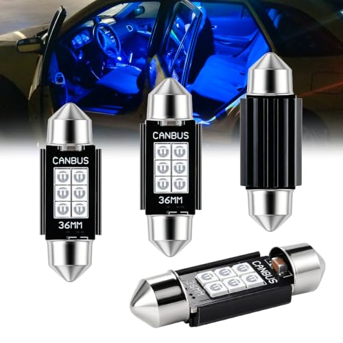 iBrightstar 9-30V Extremely Bright 6411 6418 C5W Festoon LED Bulbs Error Free 1.5" 36mm for Interior Map Dome Lights and License Plate Courtesy Lights, Blue - color: Blue, size: 36mm