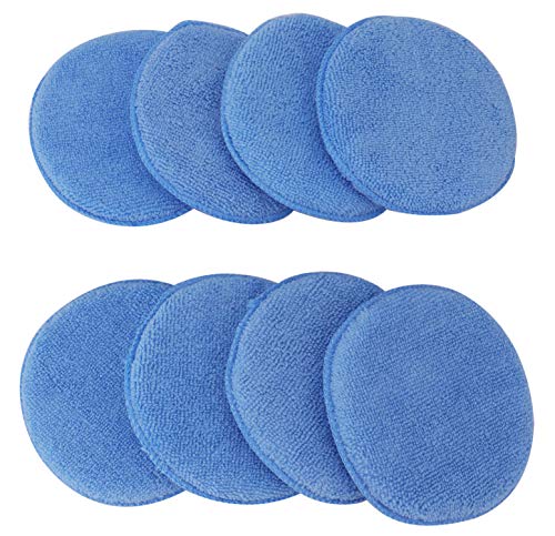 Fasmov Microfiber Applicator Pads Wax Applicator, 20 Pack Foam Applicator Pads Car Wash Sponge, Buffing & Detail Polishing Foam Pads for Car Cleaning and Fine Polishing (5" Diameter, Blue)
