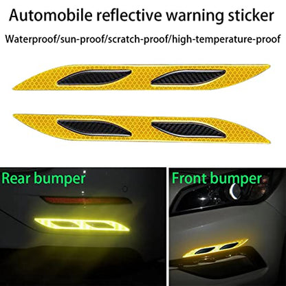2 PCS Car Strong Reflective Stripe Stickers,Reflective Safety Warning Stripe Stickers for Car,Truck,Motorcycle(Yellow) - color: Yellow