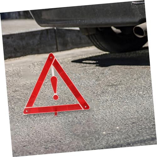 TOYANDONA 2pcs Car Warning Triangle Kit Durable Folding Reflective Safety Tripod for Roadside Emergency Vehicle Maintenance