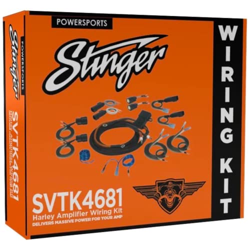 Stinger 2/4 Channel Universal Amplifier Wiring Kit for 1998+ Harley-Davidson Road Glide, Electra Glide & Street Glide Touring Motorcycles, Plug & Play Install, OEM Connections for 2014+ (SVTK4681)