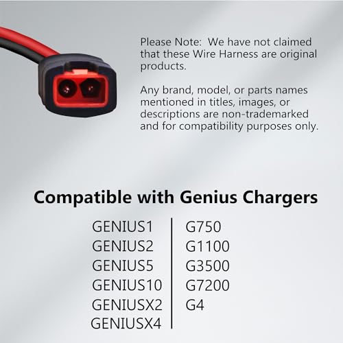 16AWG 3FT Charger Cable, Wire Harness Compatible with NOCO GC002 X-Connect M6 (1/4in) Eyelet Terminal Connector Accessory Genius Smart Battery Chargers