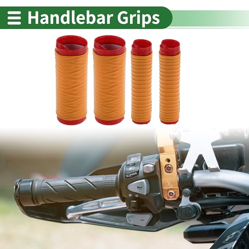 1.57" /40 mm 1.57 "/40 mm Motorcycle Hand Grips Cover Kit Non Slip Silicone Handlebar Grips Orange 1 Set Spiral Cross Pattern - color: Orange