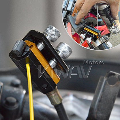 KiWAV Cable Lubricator Lubricant Luber Lube Oiler Tool Twin Clamp for Motorcycle ATV Dirt-Bike Scooter Bike Snow-Blower Toro-Zero-Turn Snow-Mobile Lawn-Mower Lawn-Tractor Four-Wheeler