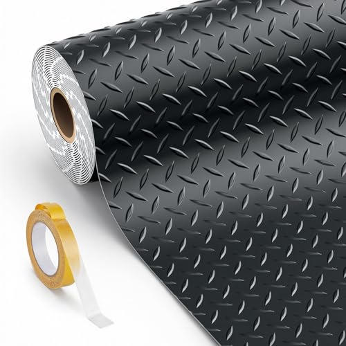 7.5x17 FT Heavy Duty Garage Floor Mat, 2.8mm Thickened Garage Flooring Diamond Plate Rubber Garage Floor Mats for Under Car, Garage Mat for Garage, Workshop, Enclosed Trailer - size: 7.5 x 17 FT