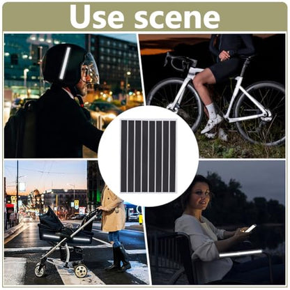 WEBEEDY 24 Pcs Black Reflective Tape Motorcycle Helmet Reflective Stickers Night Visibility Reflectors Helmet Decals Acrylic Safety Tape Reflectors for Outdoor Cycling Gear,150x12mm/5.9x0.47 inch
