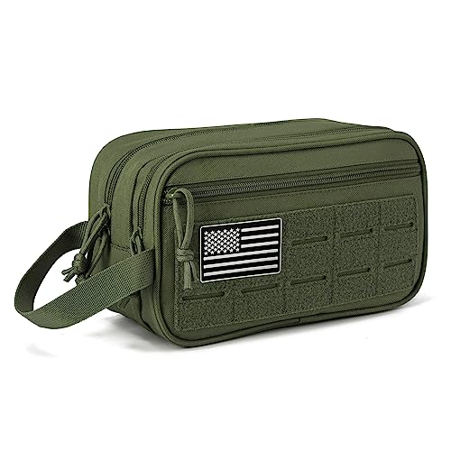 QT&QY Tactical Toiletry Bag For Men Hygiene Bag EDC Military Tool Molle Pouches Small Dopp Kit Mens Shaving Kit Travel shower Bags - color: 1 US Green