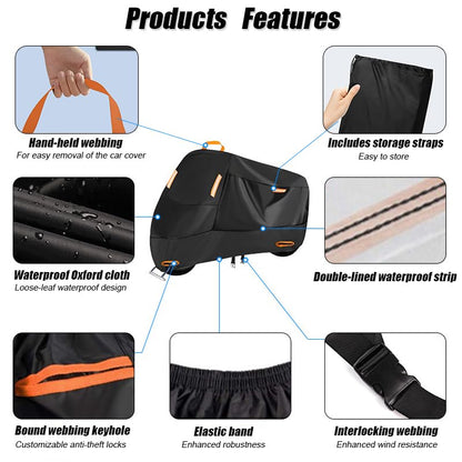 Motorcycle Cover for Yamaha TMax TMAX 530 560 SX DX TMAX530 TMAX560, Full Wrap Rain and Dust Protection Four Seasons Universal Protective Cover, Motorbike Cover with Night Reflective, Lock-Holes