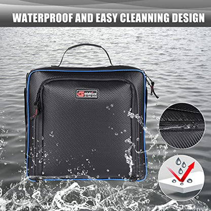 X3 Under Seat Storage Bag for Can-Am Maverick X3 2017-2025 | Large Capacity Tool Pouch Storage Bag Easy to Carry(BLUE PIPING) - color: BLUE PIPING