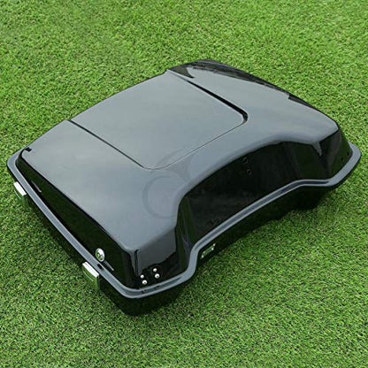 TCMT 5.5" Razor Motorcycle Trunk & Chrome Plate Fit For Harley Touring 1997-2013 Road King Road Glide Street Glide Electra Glide Pack - color: Chrome Lacthes Trunk+Base Plate