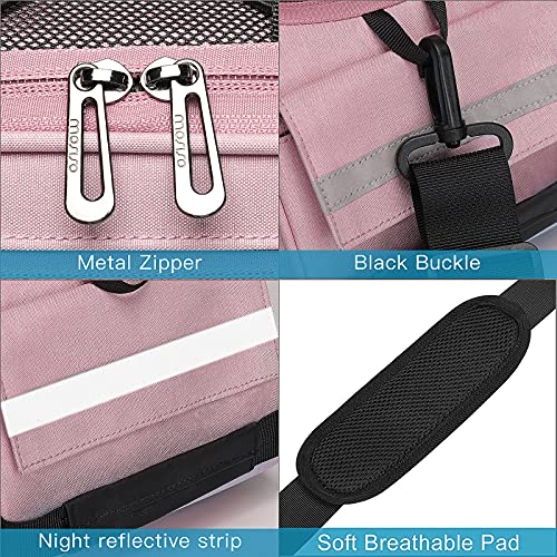 MOSISO Bike Rack Bag, Waterproof Bicycle Trunk Pannier Rear Seat Pouch Cycling Bike Carrier Backseat Storage Luggage Saddle Shoulder Bag - color: Pink
