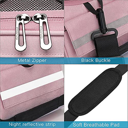 MOSISO Bike Rack Bag, Waterproof Bicycle Trunk Pannier Rear Seat Pouch Cycling Bike Carrier Backseat Storage Luggage Saddle Shoulder Bag - color: Pink
