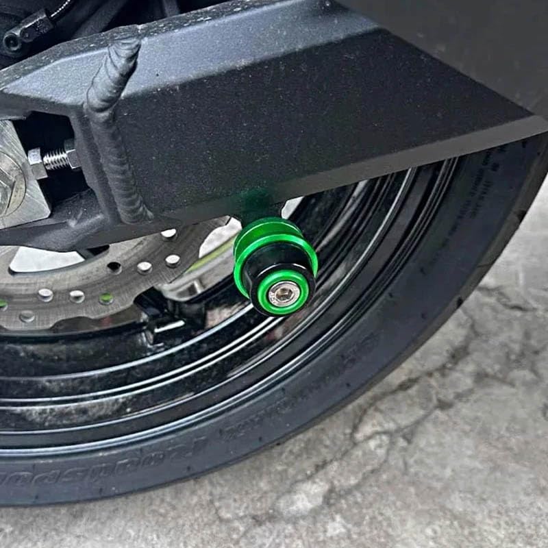 Compatible with Ninja1100SX SE Ninja 1100 SX SE Ninja 1100SX 2025 2026 Motorcycle CNC M8 Swingarm Spools Slider Stand Screws Sliders (Green) - color: Green