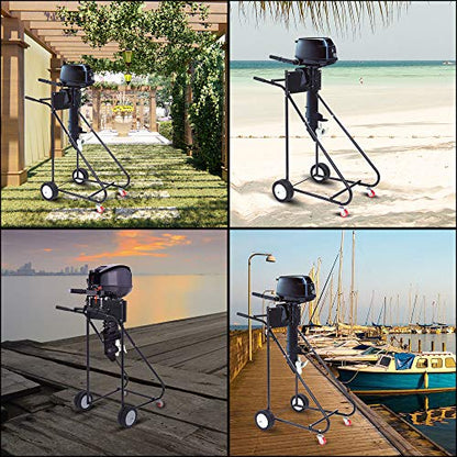 TUFFIOM Outboard Boat Motor Stand, Engine Carrier Cart Dolly for Storage, 315lbs Weight Capacity, w/Wheels (Black) - color: Black