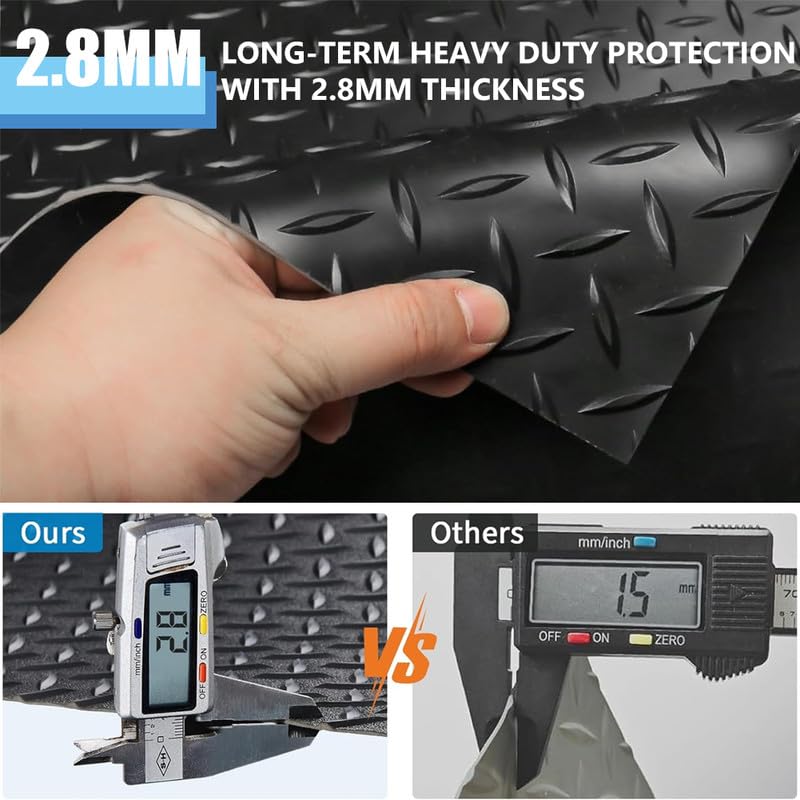 ALTRUISTIC Custom Size Garage Floor Mat 2.530mm Thickened Parking Mat,Non Slip PVC Floor Protector for Under Car,Golf Cart,Motorcycle Mat,Large SUVs,MPV, Pickup Truck,Water/Stain Resistant，Black - size: 4FT X 10FT