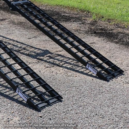 Titan Ramps 7'10" Portable ATV Ramps 1,200 lb. Capacity, Aluminum, Loading for Pickup Trucks Foldable, Lightweight with Serrated Crossbars - size: 7 ft 10'', 2 Pack